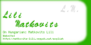 lili matkovits business card